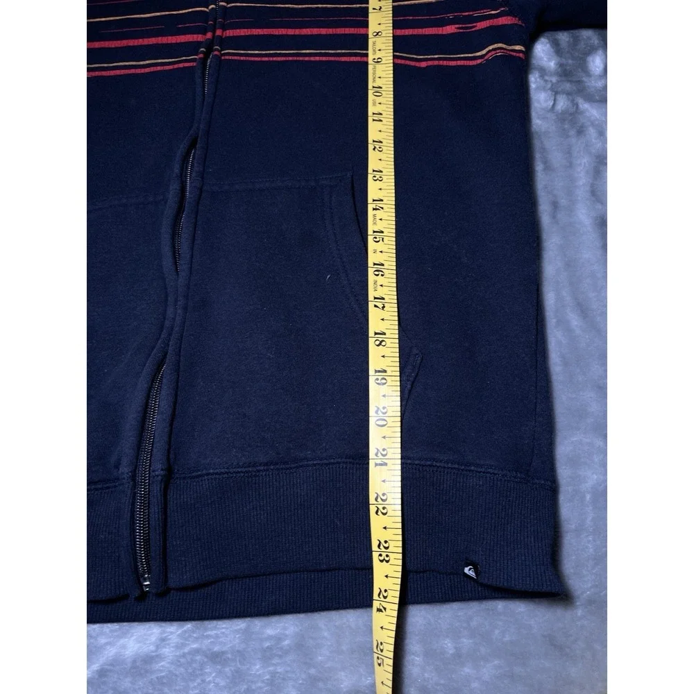 Quiksilver Hoodie Boys Large Blue Long Sleeve Full Zip Cotton Blend